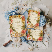 Tropical Hibiscus Beach Botanical Wedding Kaart