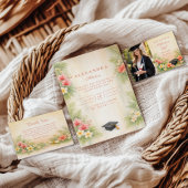 Tropical Hibiscus Floral Graduation Bedankkaart