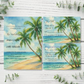 Ocean Tropical Island Beach bruiloft Dank u Servet