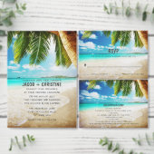 Uitnodiging voor tropische strandbruiloft (Personaliseer de collectie van deze zelfstandige maker.)