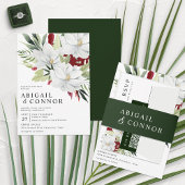 Tropisch Magnolia White Green Red Kaart