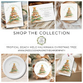 Tropische Mele Kalikimaka kerstboom Cadeaulabel