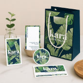 Tropisch modern Dank je roze Ronde Sticker