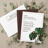 Tropische Monstera Beach bruiloft Programmakaart (Personaliseer deze collectie van deze onafhankelijke maker. Test)