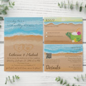 Waterverf Tropical Ocean Beach QR Code Bruiloft Informatiekaartje (Personaliseer de collectie van deze zelfstandige maker.)