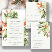 Tropisch Oranje Groene Laffy Botanical Wedding Papieren Bekers