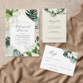 tropische palm met florale bridesmaïde uitnodiging briefkaart (Personaliseer de collectie van deze zelfstandige maker.)