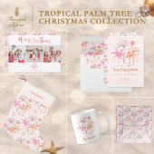 Tropische palmboom vrolijk kerstfeest grosgrain lint