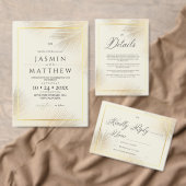 Tropical Palm Modern Wedding Kaart (Personaliseer de collectie van deze zelfstandige maker.)