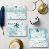 Tropische palmboom Beach Weddenschap RSVP (Personaliseer de collectie van deze zelfstandige maker.)