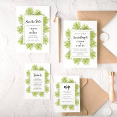 Tropische palmboom bruiloft kartonnen onderzetters