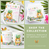 Aloha Onederland Summer Pineapple 1st Birthday Inv Kaart