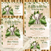 Olifant kleine wilde is op de weg Baby shower Kaart