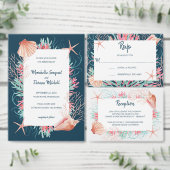 Tropisch koraalrif | Beach Seashells Weddenschap Kaart (Personaliseer de collectie van deze zelfstandige maker.)