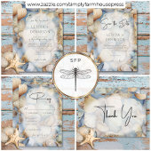 Tropische zeeschelpen Scène Moderne bruiloft Kaart
