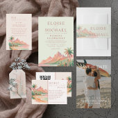 Tropical Sunset Island Wedding Photo Program Fan Handwaaier