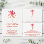 Tropische Zonsondergang Palm Tree Beach Bruiloft W Poster (Personaliseer de collectie van deze zelfstandige maker.)