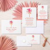 Tropisch zonsonderdpalm Beach Weddenschap Detail Informatiekaartje (Personaliseer de collectie van deze zelfstandige maker.)