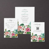 Tropische Waterverf Bloemen & Groen Bruiloft Acryl Uitnodigingen (Personaliseer de collectie van deze zelfstandige maker.)