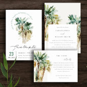 Elegant Tropical Waterverf Palm Trees Baby shower Kaart