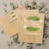Tropisch Wreath Sandy Beach Wedding Save The Date (Personaliseer deze collectie van deze onafhankelijke maker. Test)