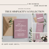 True Simplicity 1 Ice Blue Script Minimale bruilof Kaart