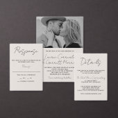 Ware eenvoud 3 bruid en bruidegom bruiloft uitnodigingen wikkel (Personaliseer de collectie van deze zelfstandige maker.)