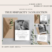 Ware eenvoud 3 Moderne foto bruiloft uitnodiging