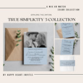 Ware eenvoud 3 Script Minimale Neptunus bruiloft RSVP Kaartje