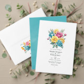 Turquoise, Geel en Roze Bloemige Bruiloft Programma (Personaliseer deze collectie van deze onafhankelijke maker. Test)