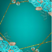 Turquoise Rozen Gold Geometric Engagement Party Kaart