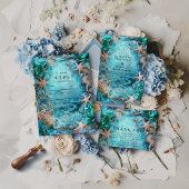 Turquoise Starfish Ocean Wedding Kaart