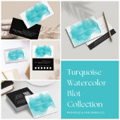 Modern Turquoise Waterverf Blot Cadeaubon