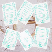 Turquoise Bells Scrollwork Wedding Retouradres Etiket