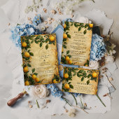 Tuscan Citrus Floral Wedding Save The Date