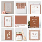 Rustieke Luxe Terracotta Tegel Verbrand Sinaasappe Acryl Uitnodigingen