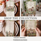 Toscane Waterverf Italië Bestemmingsweddenschap All In One Uitnodiging