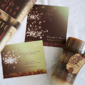 Glittering Dandelions Wedding Rehearsal Dinner Kaart