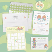 Twin Bunnies Spring Easter Baby shower Uitnodiging