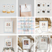 Twins Beary First Teddy Bear Birthday Banner