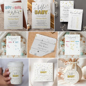 Tweeling "Jongen en Meisje" Grijs Geel Wit Hart Ronde Sticker