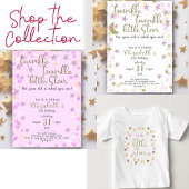 1e Verjaardag Twinkle Little Star Pink Girl Kaart