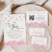 Twinkle Little Star Pink Girl Baby Shower Diaper Informatiekaartje