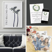 Elegante twee worden een roze lint bloemenkruis vellum uitnodigingen