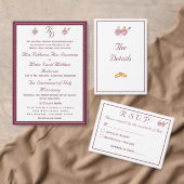 Burgundy Catholic Wedding Invitation Belly Band Uitnodigingen Wikkel (Personaliseer de collectie van deze zelfstandige maker.)