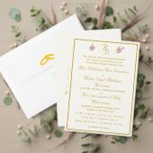 Cream & Ochre Two Hearts Catholic Wedding Menu (Personaliseer deze collectie van deze onafhankelijke maker. Test)