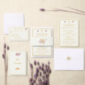 Elegant Two Hearts Catholic Wedding  Informatiekaartje (Personaliseer de collectie van deze zelfstandige maker.)