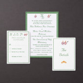 Elegant Two Hearts Catholic Wedding Invitation Kaart (Personaliseer de collectie van deze zelfstandige maker.)