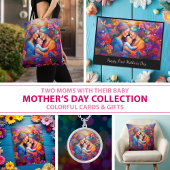 Twee moeders met hun eerste Baby-Moederdag Kaart