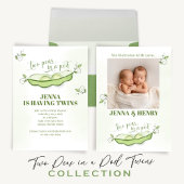 Baby shower Dank u twee erwten in een pod Ronde Sticker